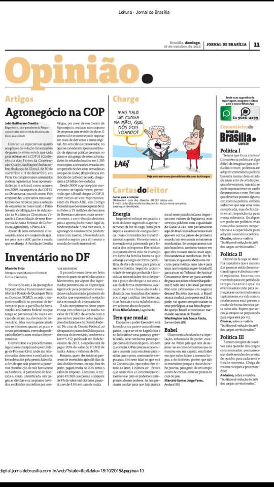 Inventário no DF: Artigo publicado no Jornal de Brasília
