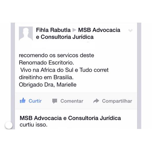 Depoimento de cliente da MSB Advocacia