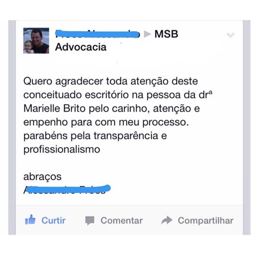 Depoimento de cliente da MSB Advocacia