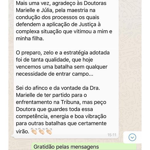 Depoimento de cliente do escritório