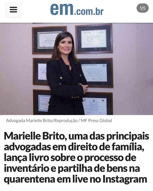 Notícia sobre a publicação do livro de Inventário e Partilha